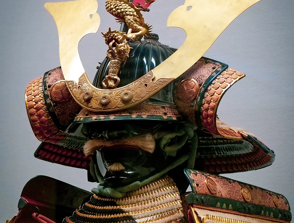 Japanese Samurai Helmet with Menpo